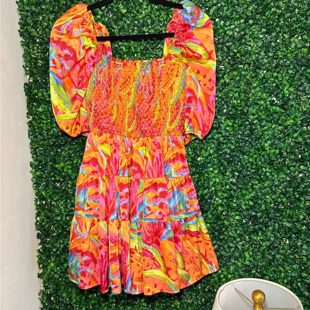 Colorful Abstract Print Dress